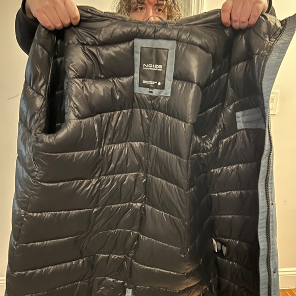 Noize - Vegan Brinley Water Resistant Hooded Insulated Parka Jacket - Blue- XXL - Picture 6 of 7